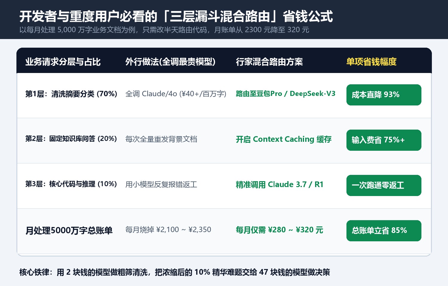 开发者与重度用户必看的「混合路由省钱公式」（立省 82% 预算）