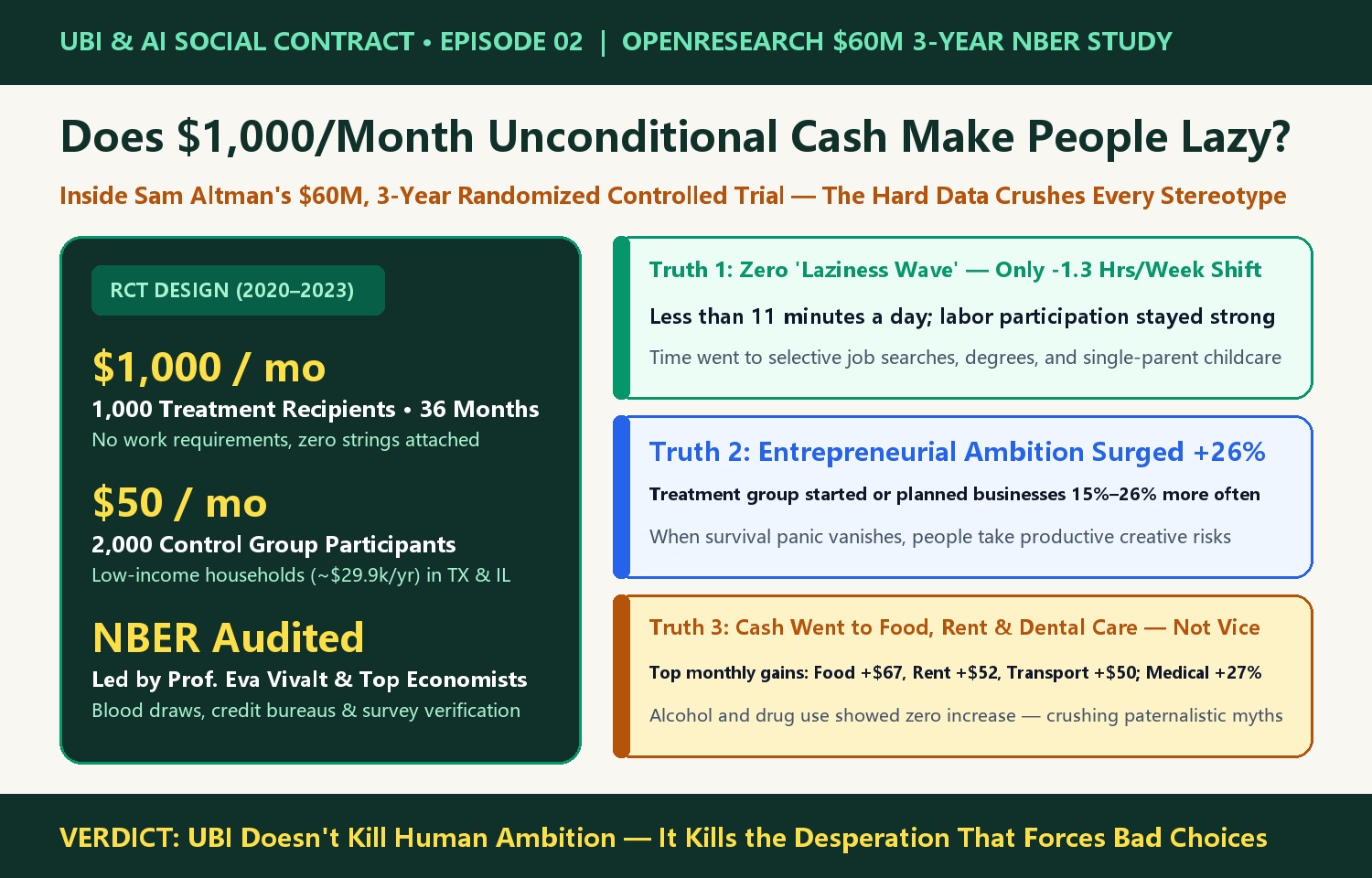AI & The New Social Contract | Does $1,000/Month Make People Lazy? Inside Sam Altman’s $60M, 3-Year OpenResearch UBI Experiment